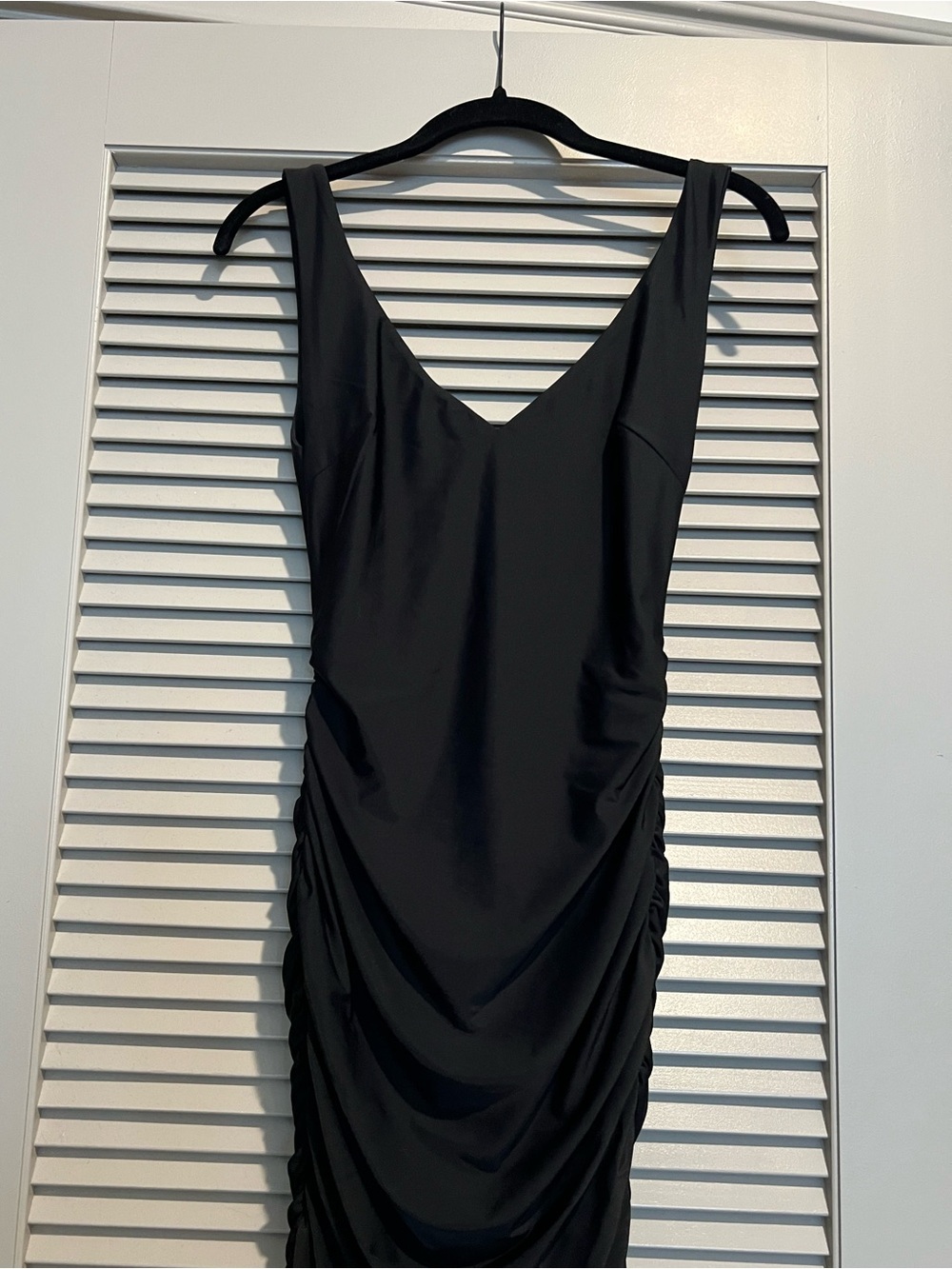 Tiger Mist Black Ruched Dress